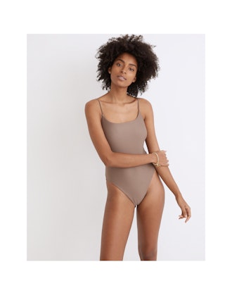 Second Wave Spaghetti-Strap One-Piece Swimsuit