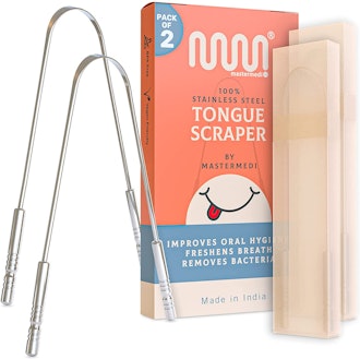 Mastermedi Tongue Scraper with Travel Case (2 Pack)