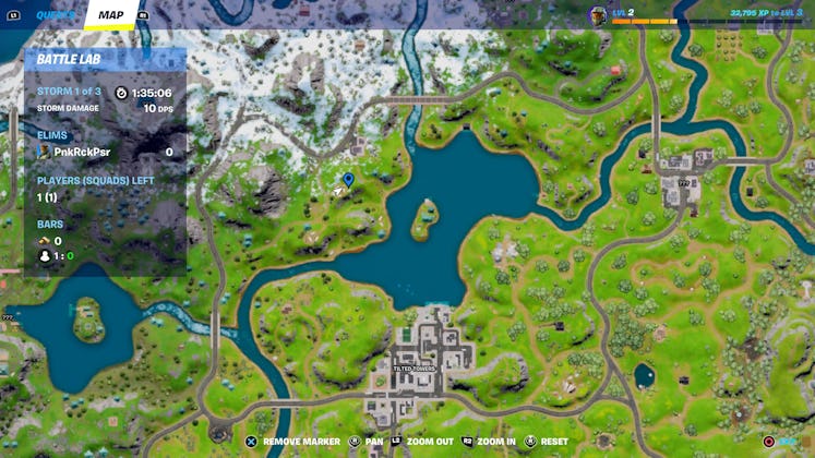 fortnite happy campers flamingo location 1 map