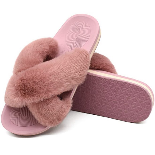 COFACE Fuzzy Open Toe Slides