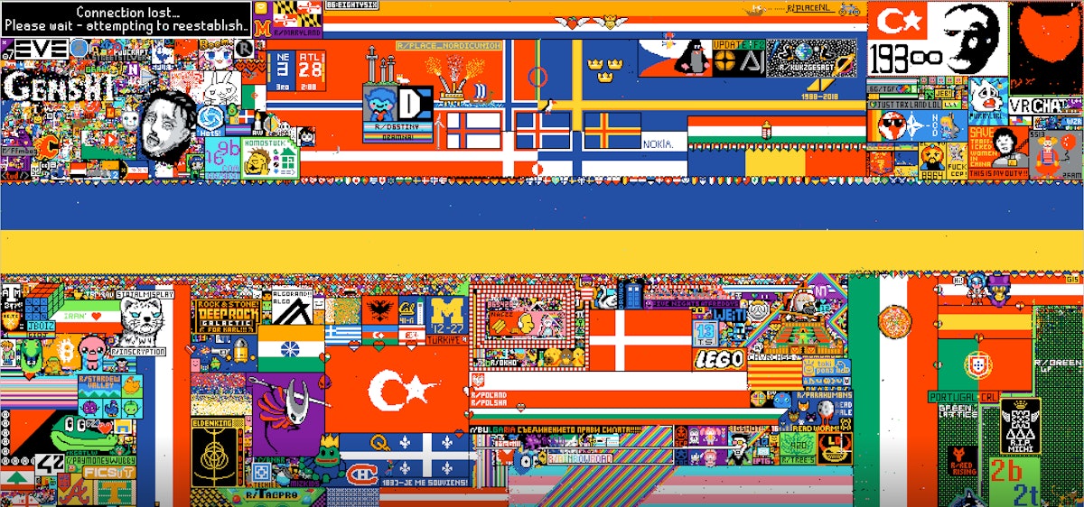 Reddit’s r/Place art experiment has already devolved into beautiful chaos
