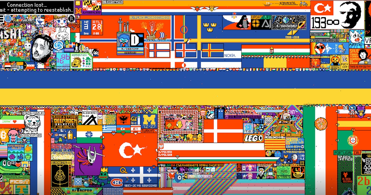 Reddit’s r/Place art experiment has already devolved into beautiful chaos