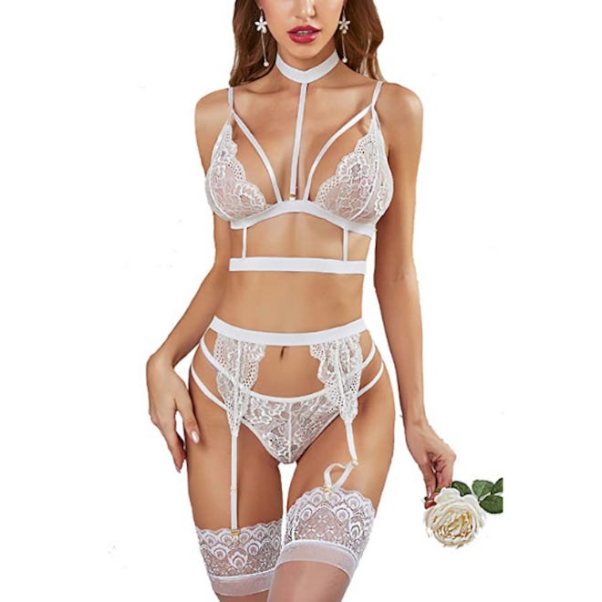 Avidlove Lace Garter Lingerie Set