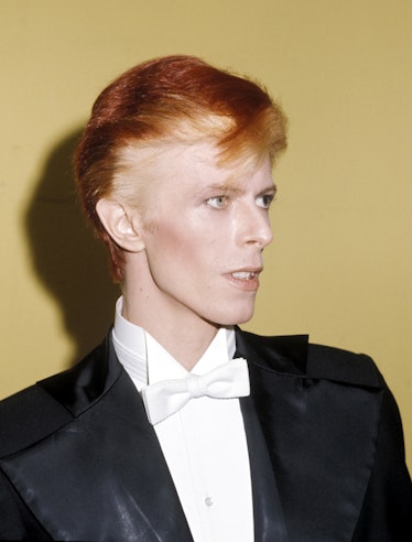 David Bowie with orange ombré hair