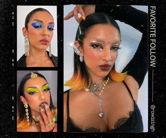 Makeup artist and TikToker Rowi Singh creating looks that blend Euphoria and her South Asian heritag...