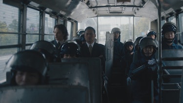 Ansel Elgort stars as Jake Adelstein and Ken Watanabe stars as Hiroto Katagiri in Tokyo Vice