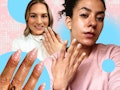 Elite Daily editors Collette Reitz and Amber Rambharose wearing ManiMe's 'Euphoria' press-on nails f...