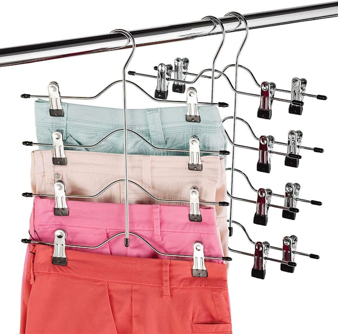 Zober Space Saving 4-Tier Pants Hanger (3-Pack)