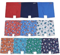 Fruit of the Loom Boys' Tag Free Cotton Boxer Briefs (10-Pack)