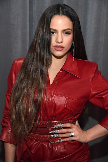 Rosalía wearing red at the 2020 Grammys