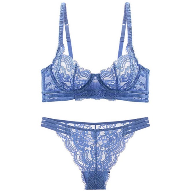 Guoeappa Sheer Lace Bra and Panty Set