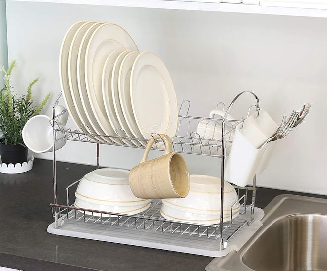 Simple Houseware 2-Tier Dish Rack