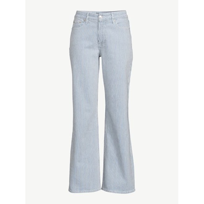 High Rise 70's Wide Leg Straight Jeans