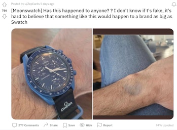 Reddit post on Omega x Swatch MoonSwatch dissatisfaction 