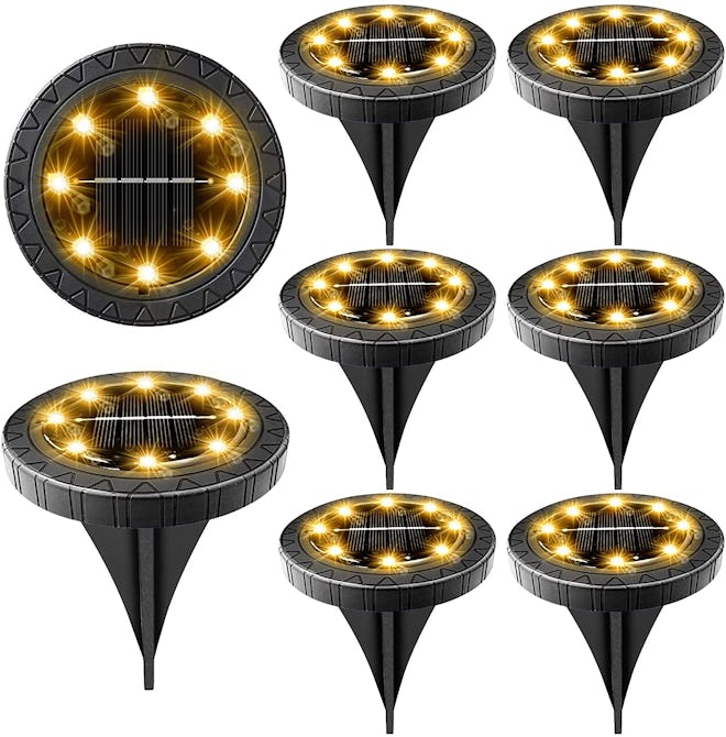 KDORRKU Solar Powered Ground Lights (8-Pack)