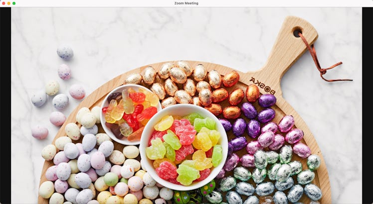 This Easter Zoom background is a candy board
