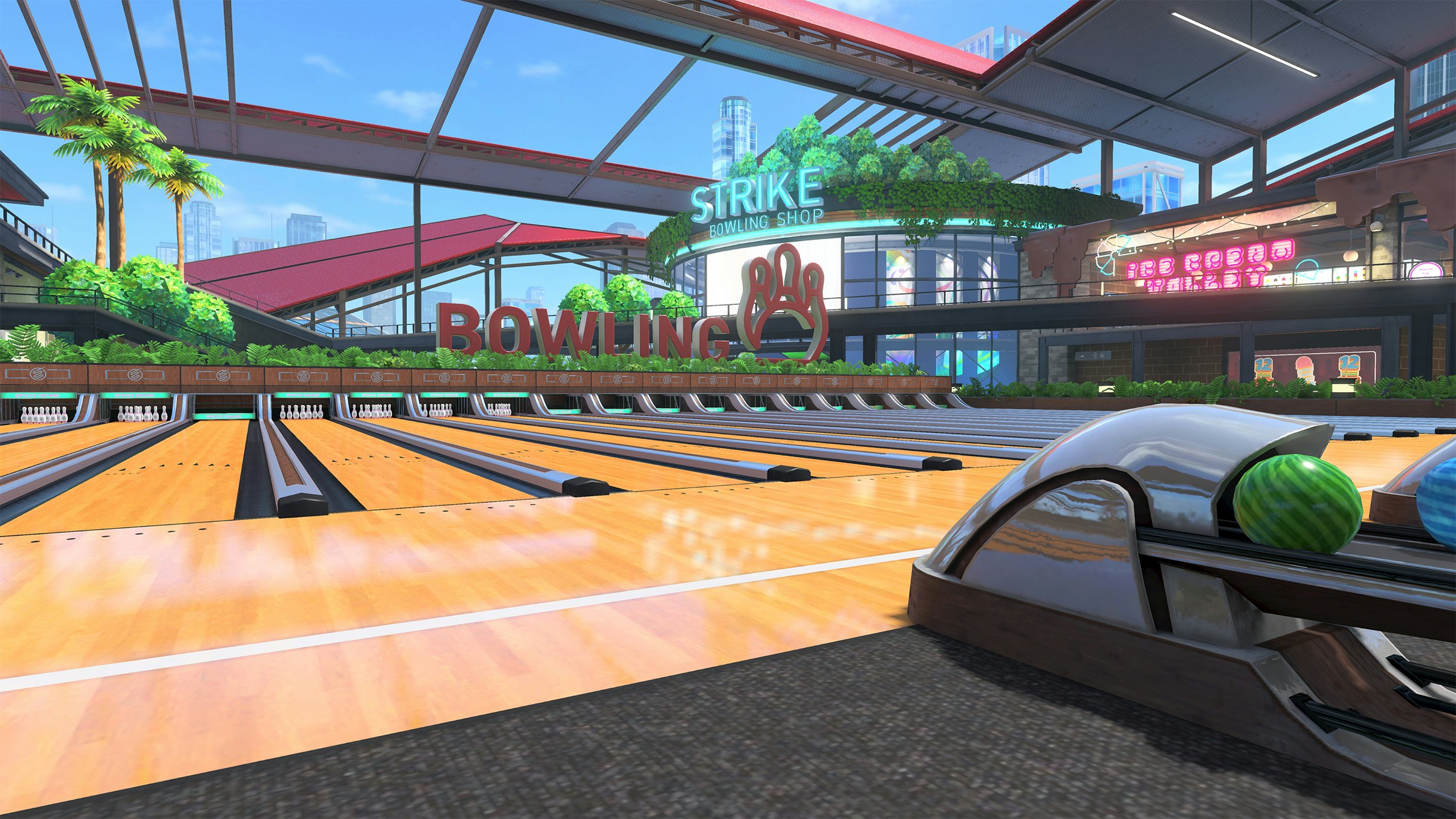 wii sports resort bowling giant ball