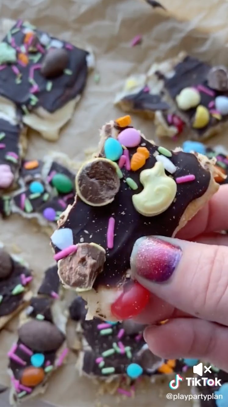 Some Easter Food Ideas include this Easter bark as dessert.