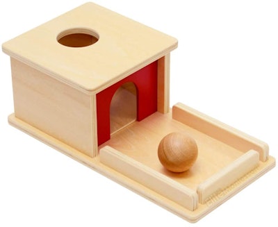 Montessori toys for 1-year-olds, object permanence box with ball