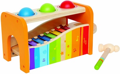 Montessori toys for 1 year olds, ball and mallet set with xylophone 