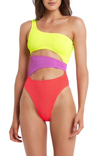 Bound by Bond Eye Rico One-Shoulder Colorblock One-Piece Swimsuit