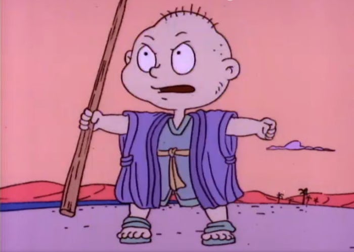 Tommy Pickles as Moses in "A Rugrats Passover" is one great option to stream with your family.