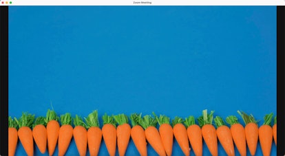 A line of carrots make up this Easter Zoom background