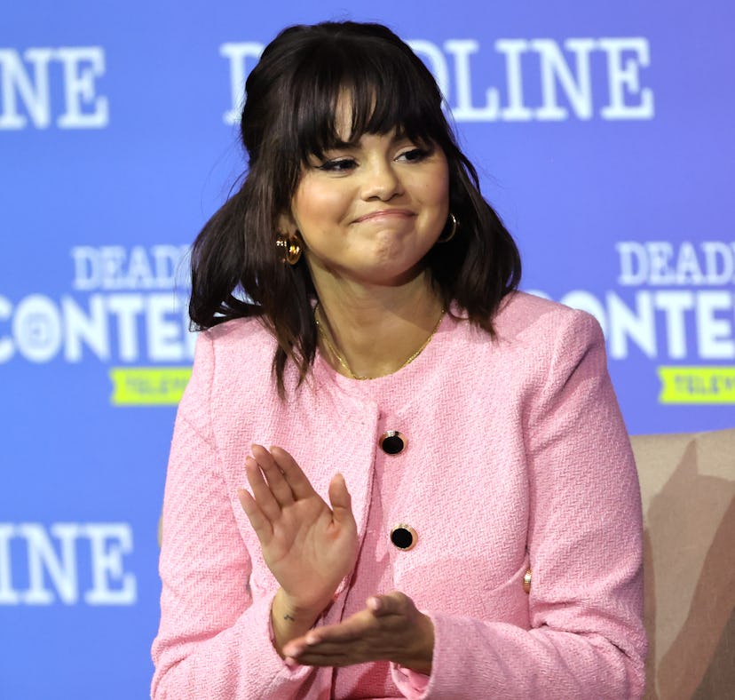 Selena Gomez at the Deadline Contenders Television with classic french manicure.
