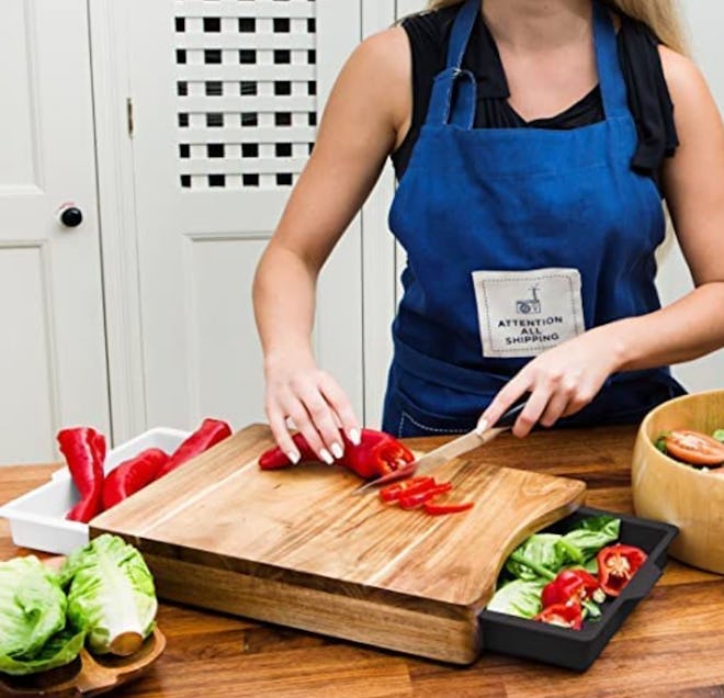 Kristie’s Kitchen Wood Cutting Board with Containers