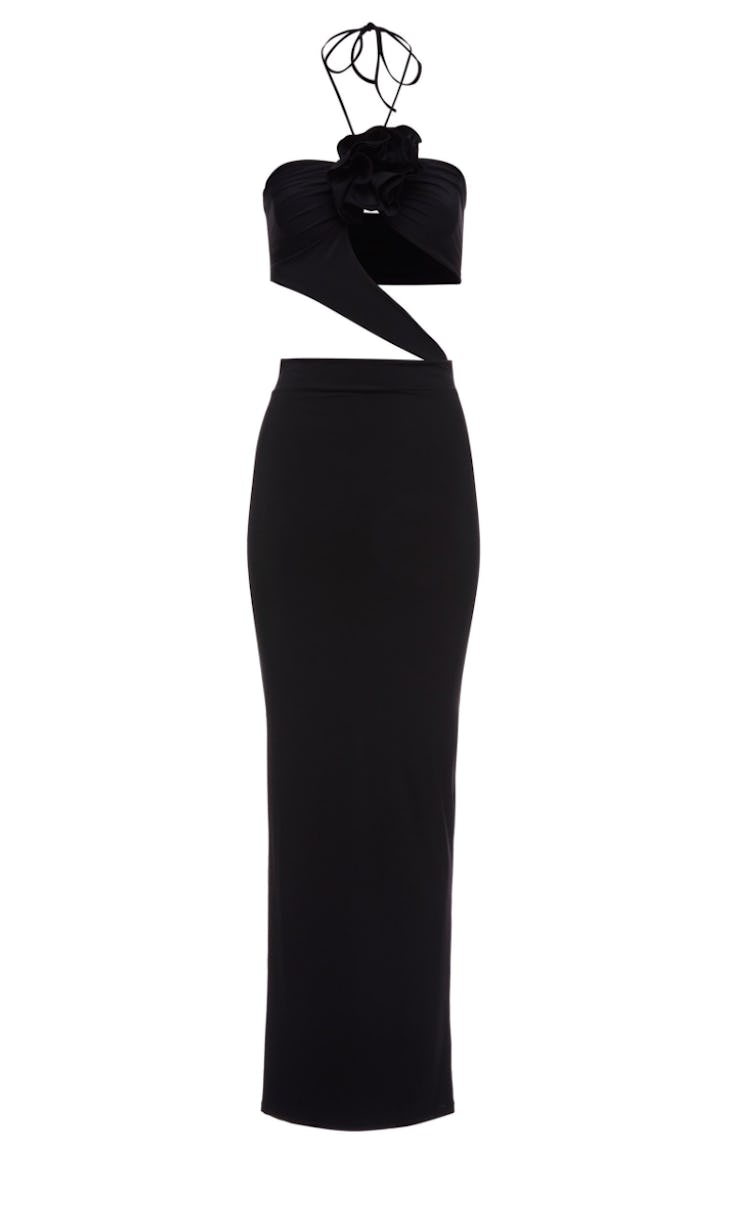 Asymmetric Cutout Midi Dress