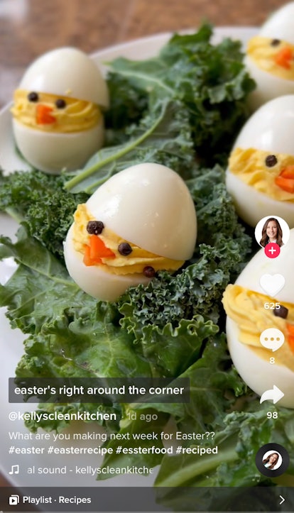 This TikToker shows off her Easter recipe from TikTok with deviled eggs. 