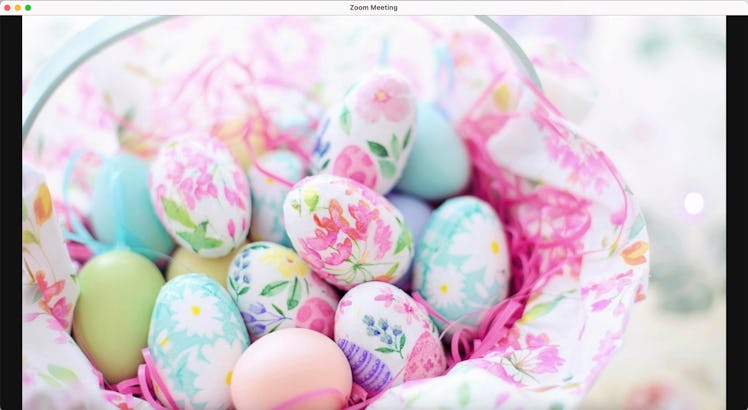 These colorful Easter eggs make a great Easter zoom background