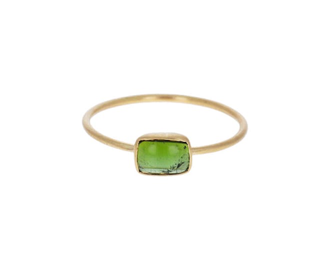 Margaret Solow Green Tourmaline Cabochon Ring