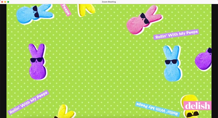 Delish makes this peeps-themed Easter Zoom background