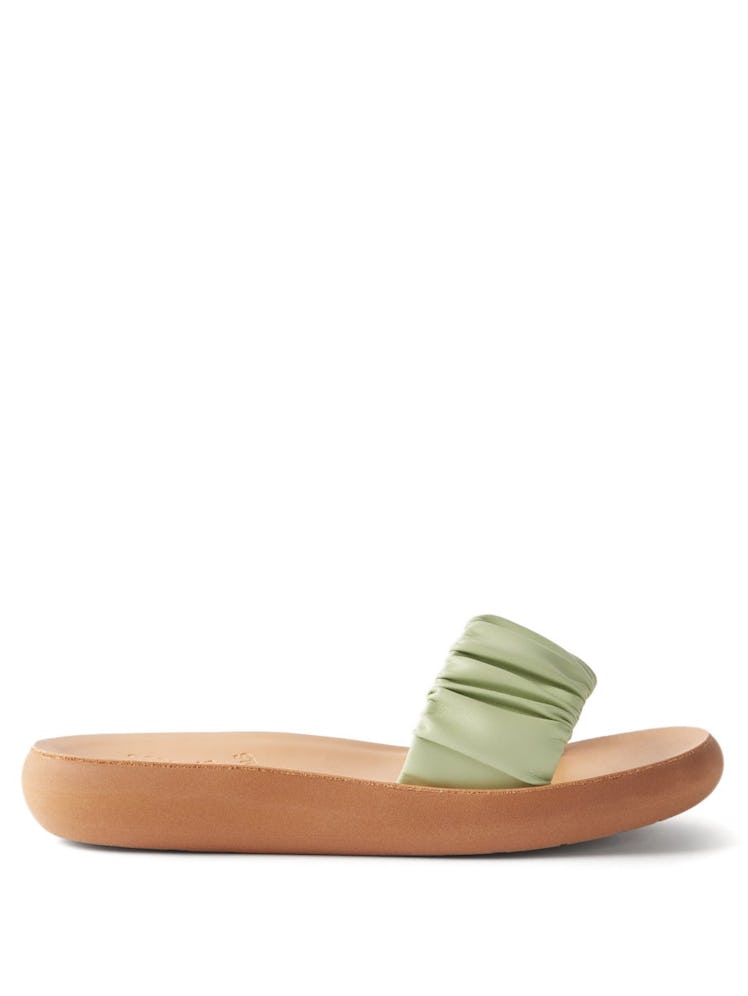 Ancient Green Sandals scrunchie minimalist slides