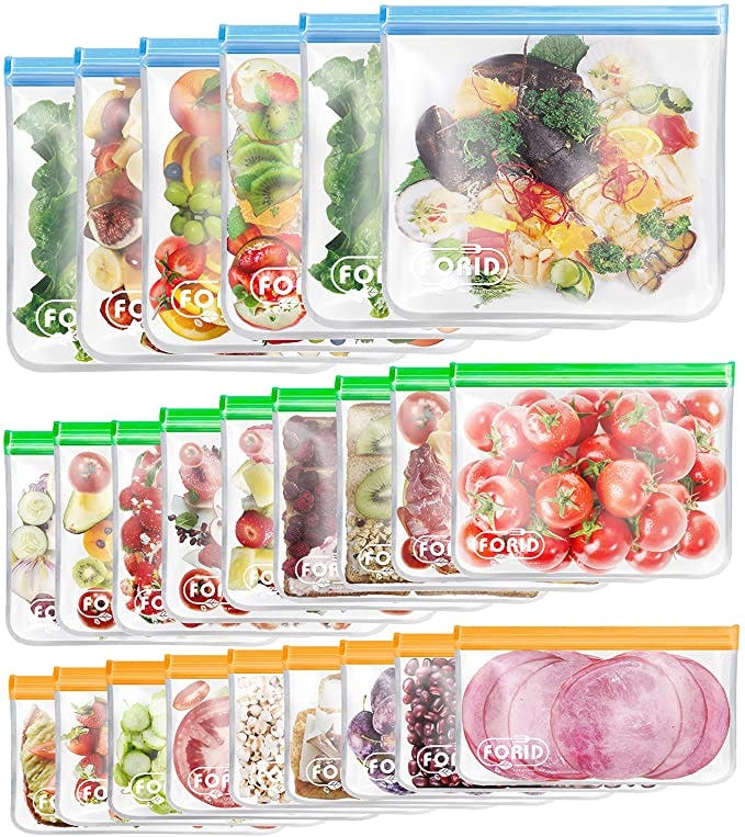 FORID Reusable Food Storage Bags (24-Pack)
