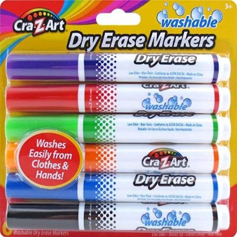 Cra-Z-Art Kids Washable Broadline Dry Erase Markers (6-Count)