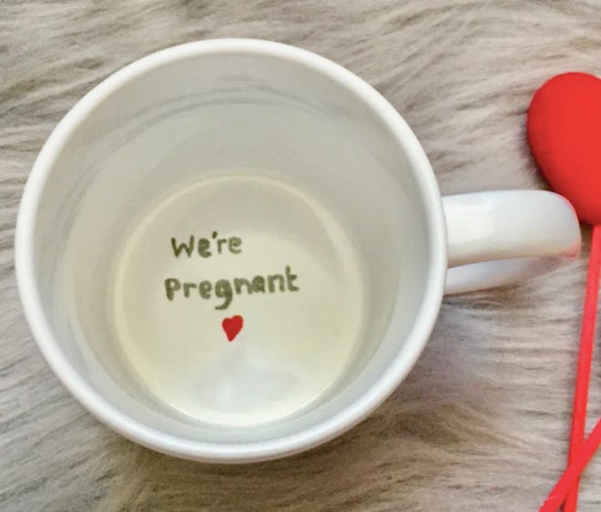 We're Pregnant Mug is a great Mother's Day pregnancy announcement idea