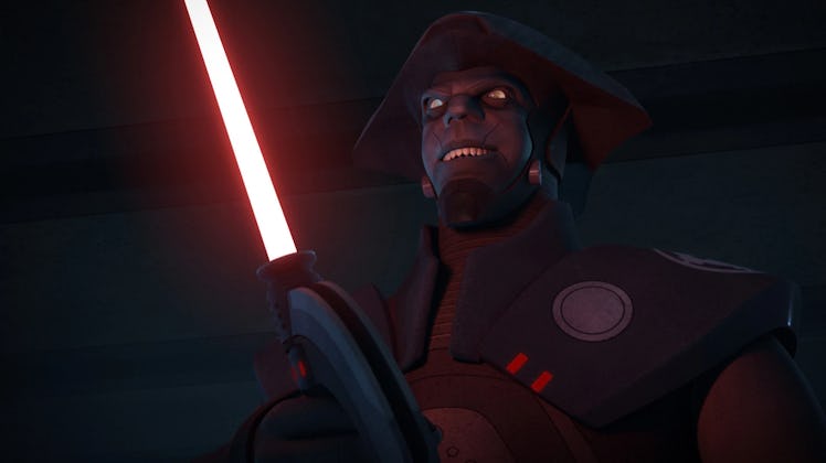The Fifth Brother ignites his lightsaber in Star Wars Rebels Season 2