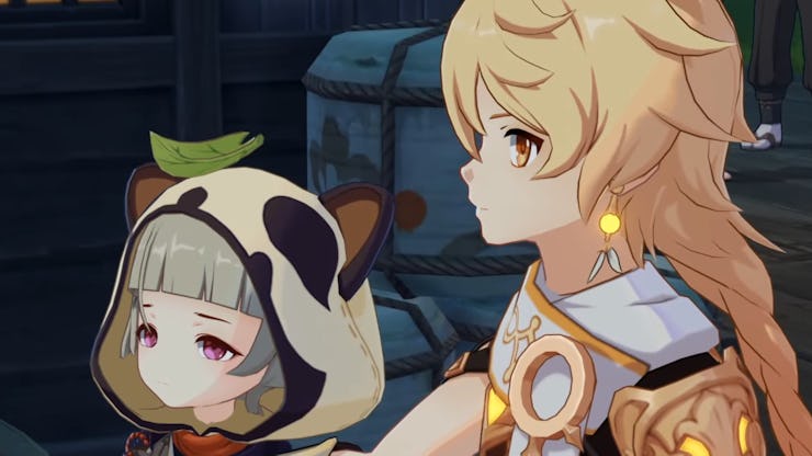 The Traveler and Sayu negotiating