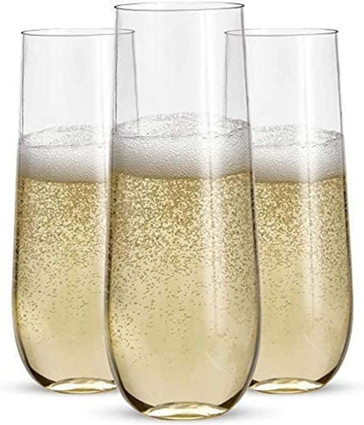 Prestee Stemless Plastic Champagne Flutes