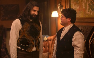 Vampires Nandor (Kayvan Novak) and Guillermo (Harvey Guillén) in What We Do in the Shadows.