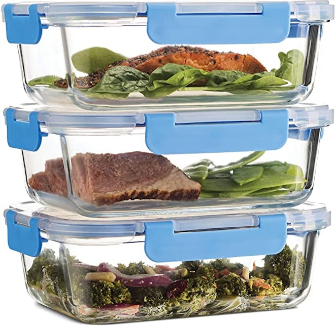 FineDine Glass Meal Prep Containers (3-Pack)