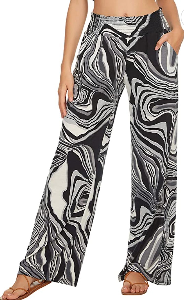 Urban CoCo Women's Boho Palazzo Pants Wide Leg Lounge Pants