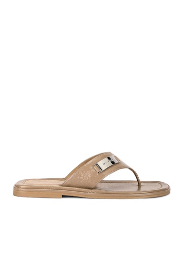 By Far's minimalist Zizi Gloss Grained Leather Sandal for summer 2022.