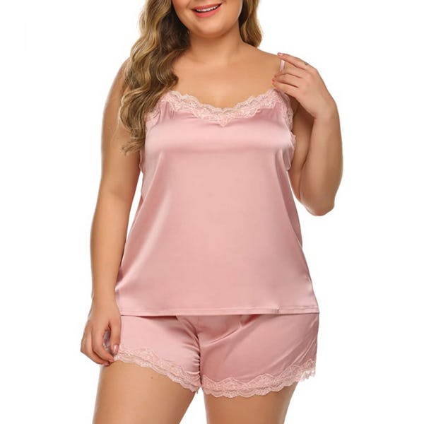 IN&rsquo;VOLAND Satin Lace Pajama Set