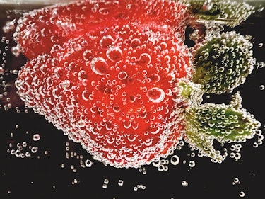 “Strawberry in Soda” by Ashley Lee, iPhone 13 Pro, (San Francisco, USA).