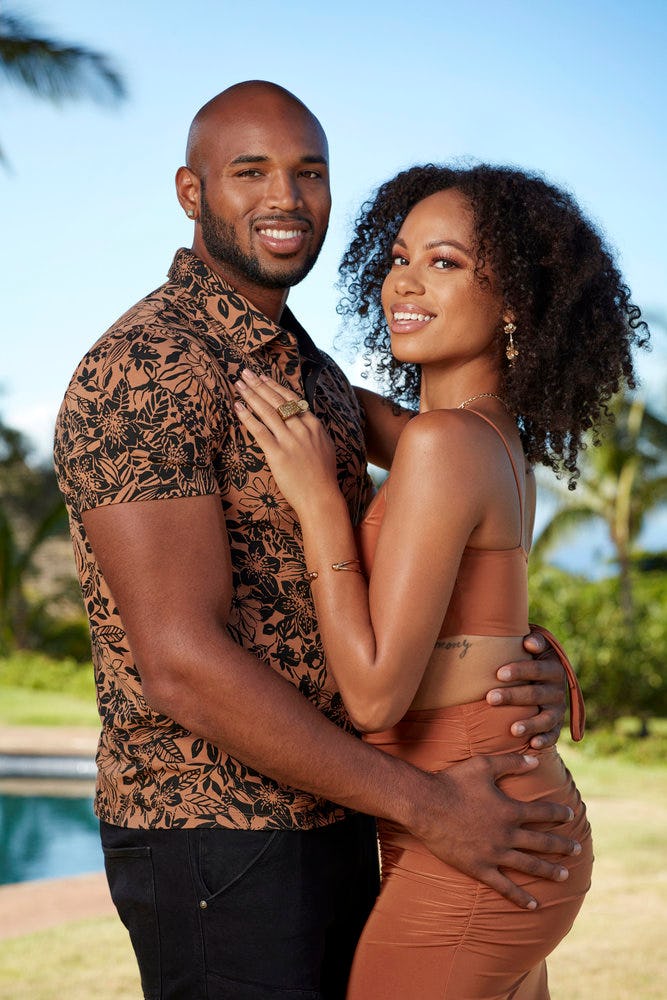 'Temptation Island' Season 4 couple Lascelles Largares & Ashley Rodriguez via USA Network's press si...