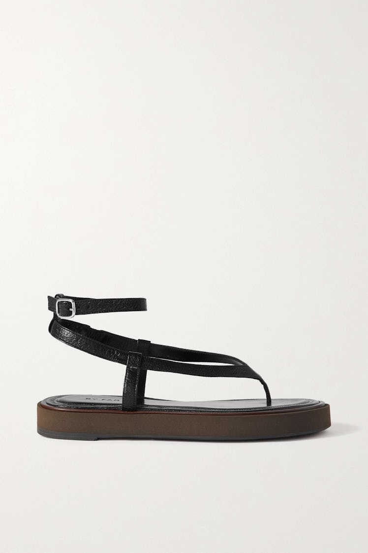 By Far's minimalist summer Cece Textured-Leather Sandals 
