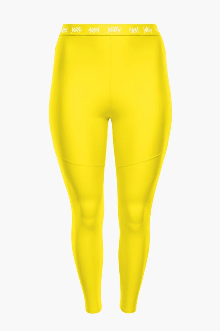 These yellow leggings are from Lizzo's shapewear collection, YITTY.